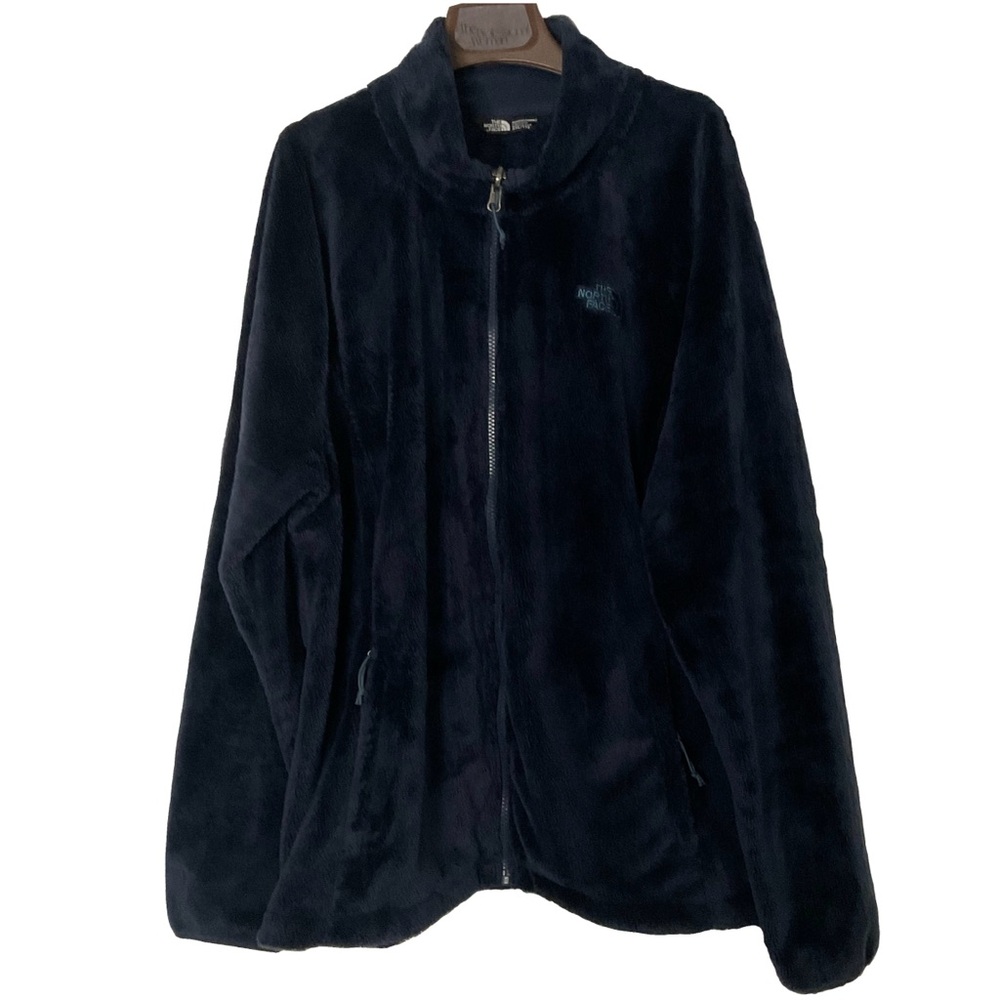 The North Face Women's Osito Long Sleeve Soft Fleece Full Zip Blue Jacket Sz XXL